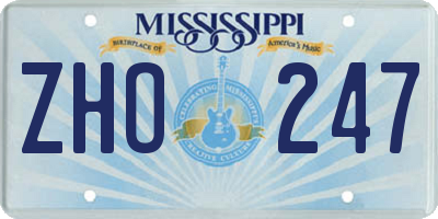 MS license plate ZHO247