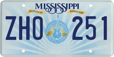 MS license plate ZHO251