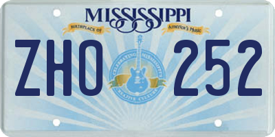 MS license plate ZHO252