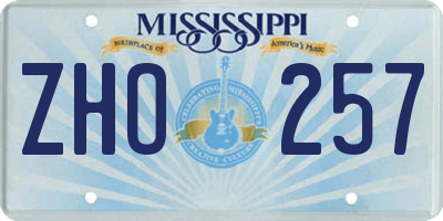 MS license plate ZHO257