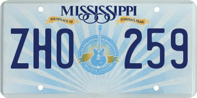 MS license plate ZHO259