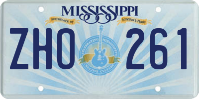 MS license plate ZHO261