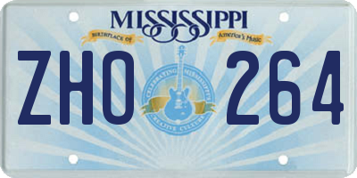 MS license plate ZHO264