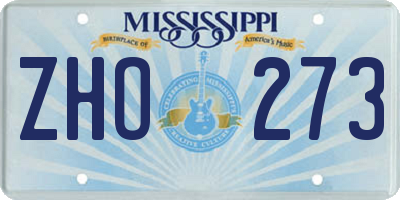 MS license plate ZHO273