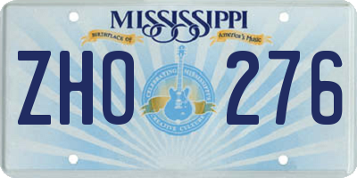 MS license plate ZHO276
