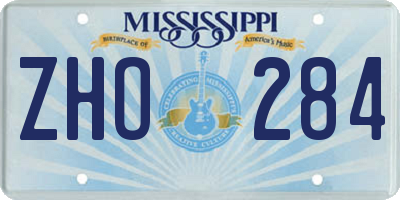 MS license plate ZHO284