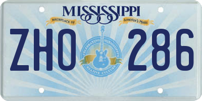 MS license plate ZHO286