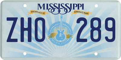 MS license plate ZHO289