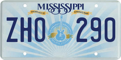 MS license plate ZHO290