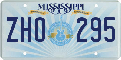 MS license plate ZHO295