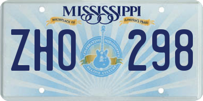 MS license plate ZHO298