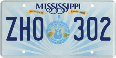 MS license plate ZHO302