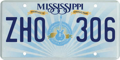 MS license plate ZHO306