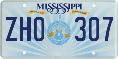 MS license plate ZHO307