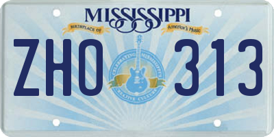 MS license plate ZHO313