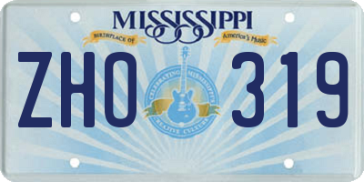 MS license plate ZHO319