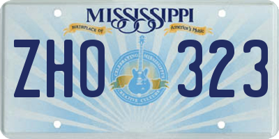 MS license plate ZHO323