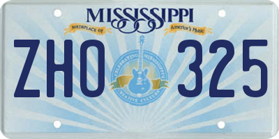 MS license plate ZHO325