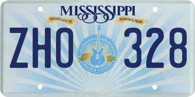 MS license plate ZHO328