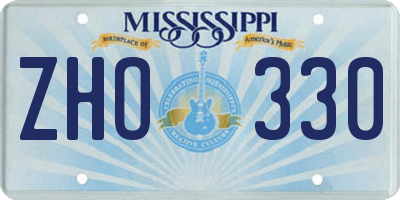 MS license plate ZHO330