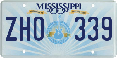 MS license plate ZHO339