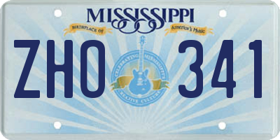 MS license plate ZHO341