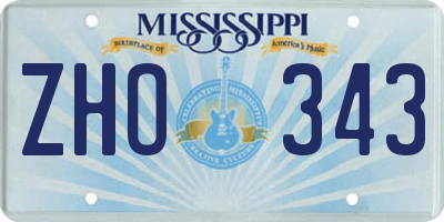 MS license plate ZHO343