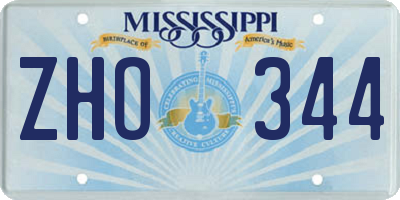 MS license plate ZHO344