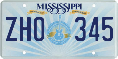MS license plate ZHO345