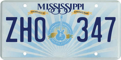 MS license plate ZHO347