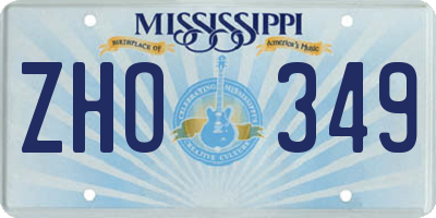 MS license plate ZHO349