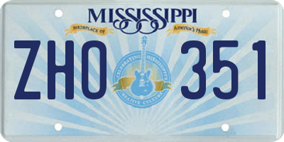 MS license plate ZHO351