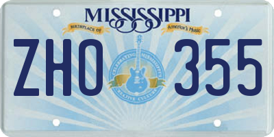 MS license plate ZHO355
