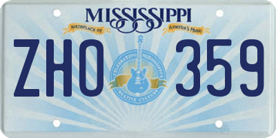 MS license plate ZHO359