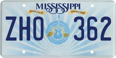 MS license plate ZHO362