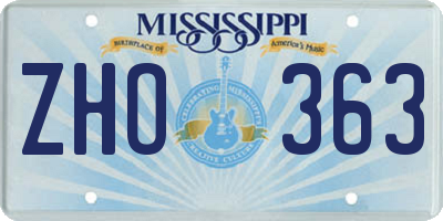 MS license plate ZHO363