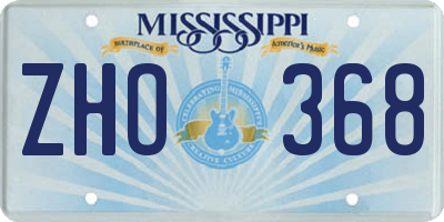 MS license plate ZHO368