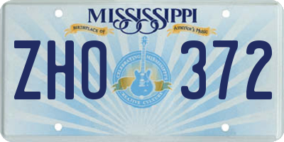 MS license plate ZHO372