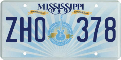 MS license plate ZHO378