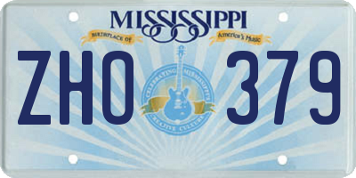 MS license plate ZHO379