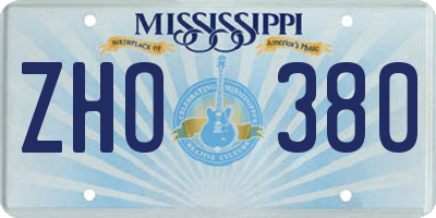 MS license plate ZHO380