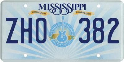 MS license plate ZHO382