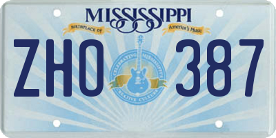 MS license plate ZHO387