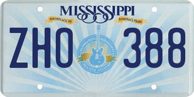 MS license plate ZHO388