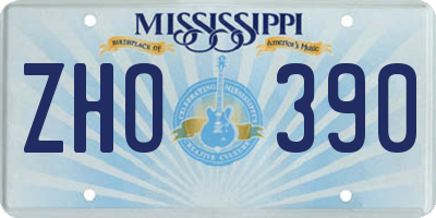 MS license plate ZHO390