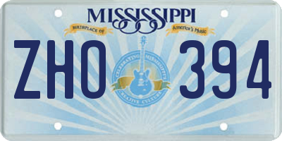 MS license plate ZHO394