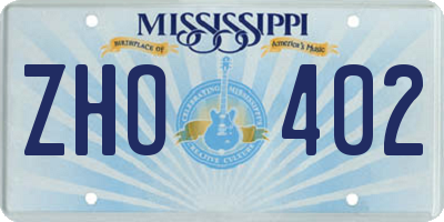 MS license plate ZHO402