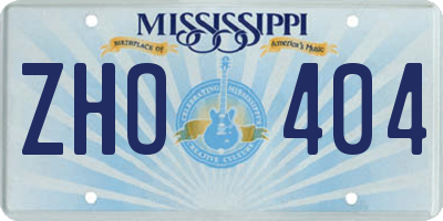 MS license plate ZHO404
