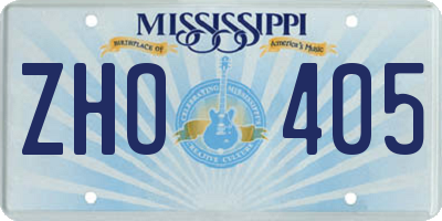 MS license plate ZHO405