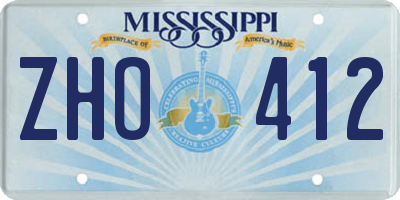 MS license plate ZHO412